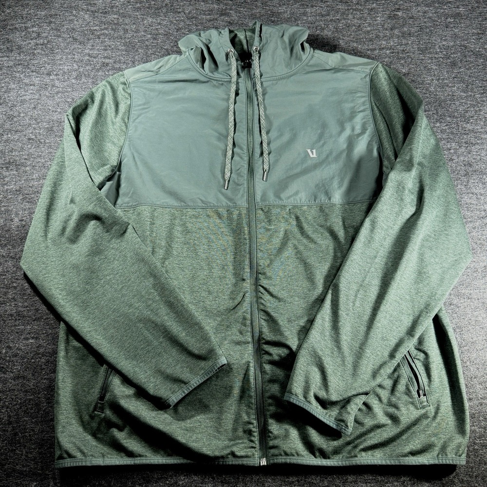 Vuori Sunday Element Jacket Mens XXL Green Hooded Full Zip Performance